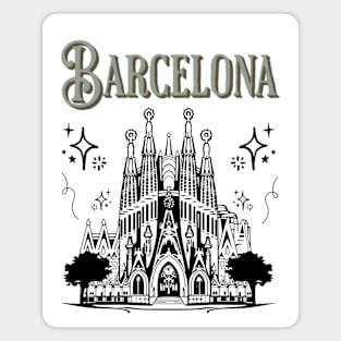 Barcelona Retro Art Magnet